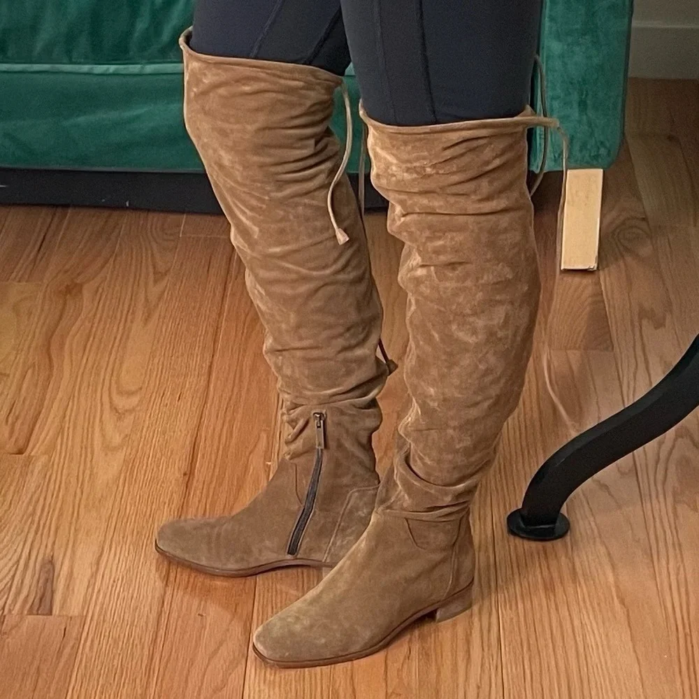 Aquatalia Walnut Brown Suede Lisandra Over The Knee Thigh High Waterproof Boot 6